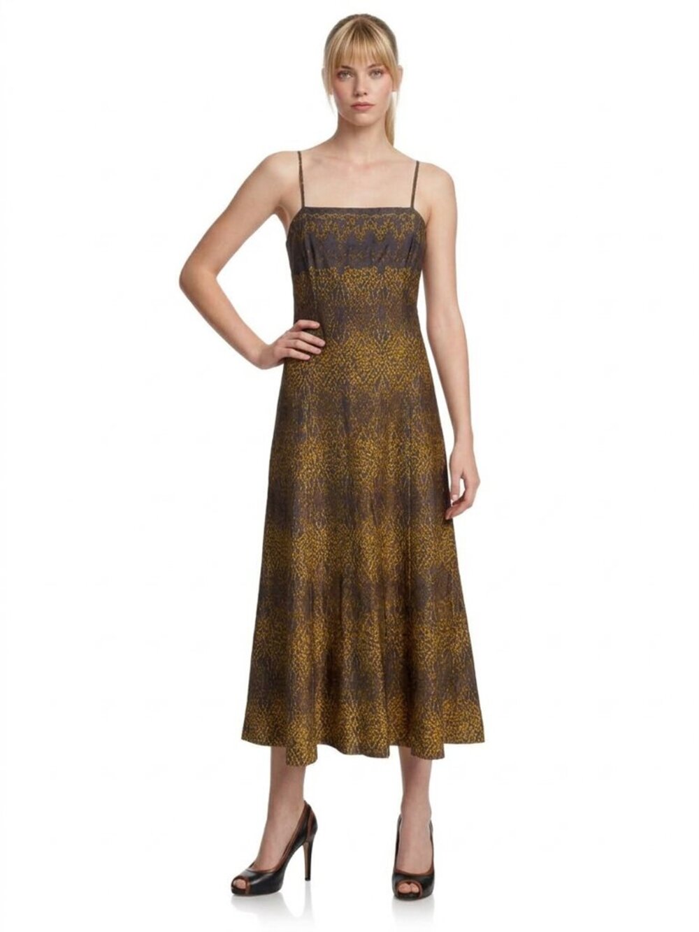 Peruvian Connection Maxi Dress 100% Pima Cotton Sleeveless All Over Print NWOT